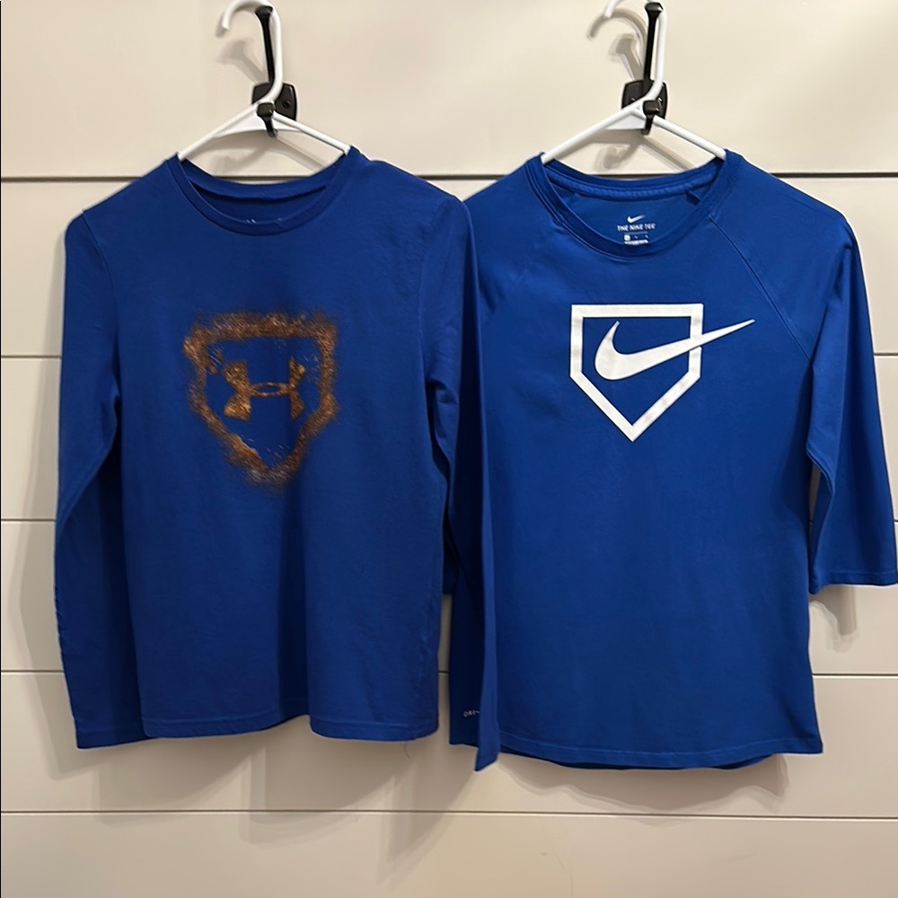 Under Armour Blue Long Sleeve Tees